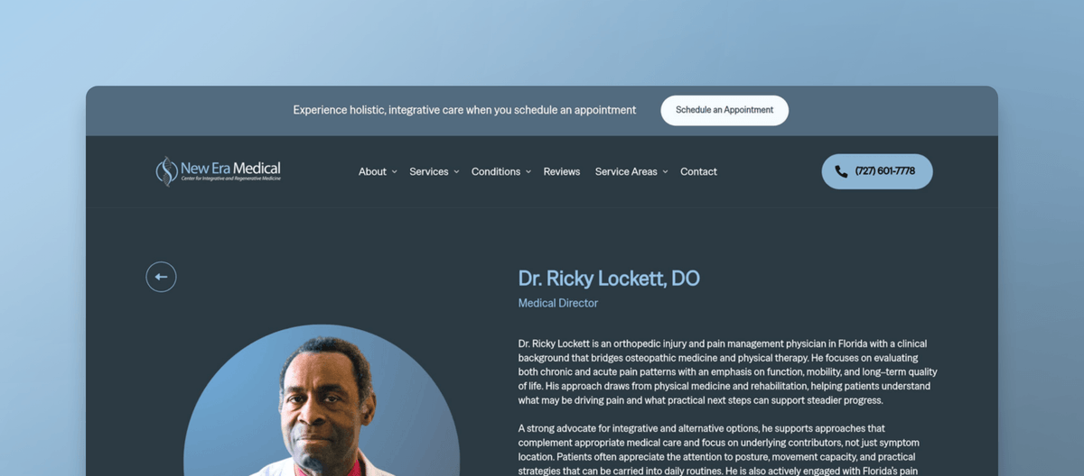 Dr. Ricky Lockett | Orthopedic & Integrative Pain Expert