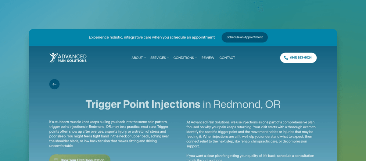 Trigger Point Injections in Redmond, OR | Advanced Pain Solutions
