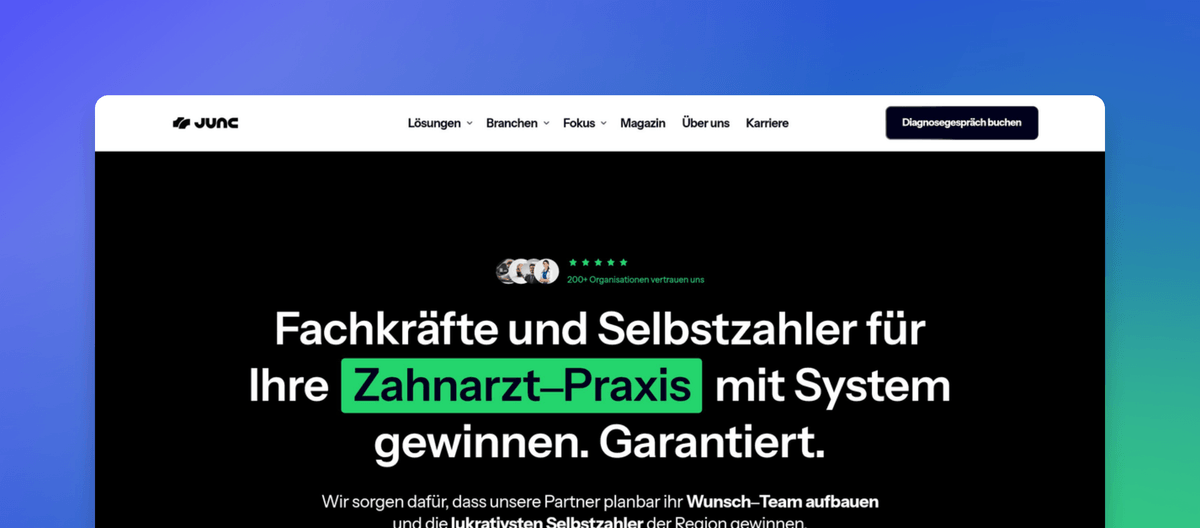 Zahnmedizin / ZMK / MKG | JUNC Performance Studio GmbH