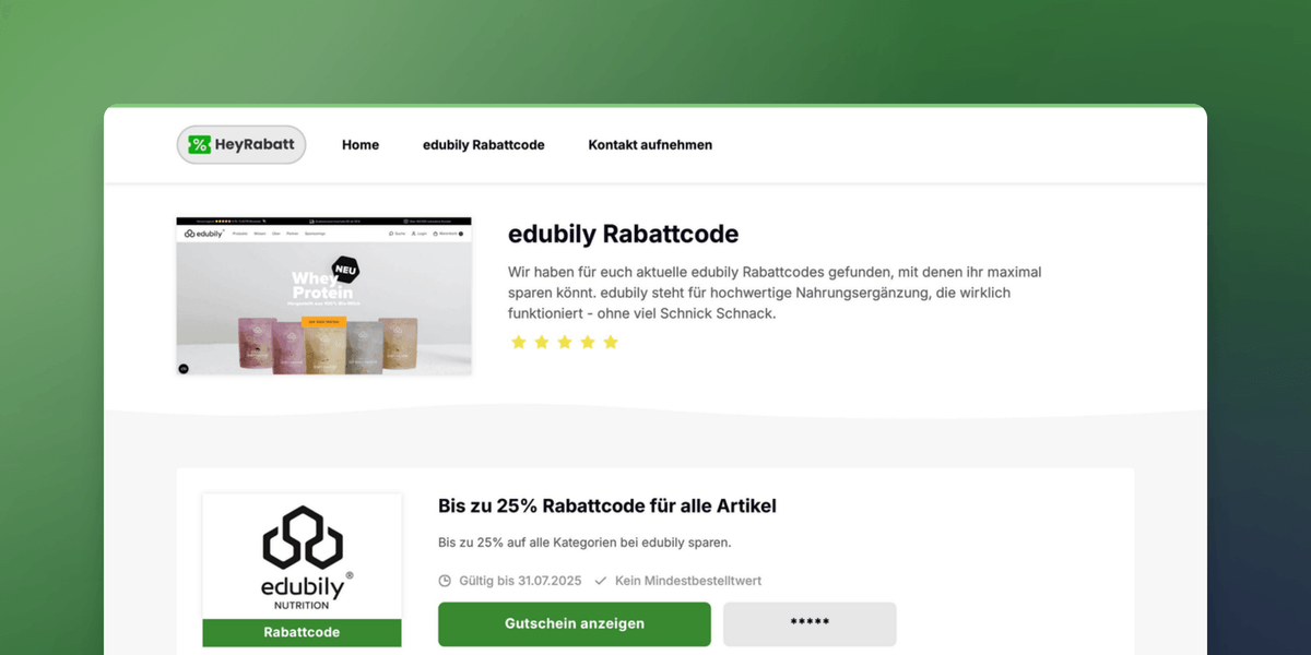 edubily Rabattcode | 20% + 4,90€ sparen | November 2025