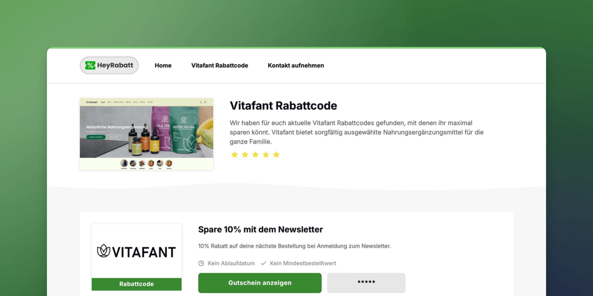 Vitafant Rabattcode: Bis zu 40% Rabatt [Oktober 2025]