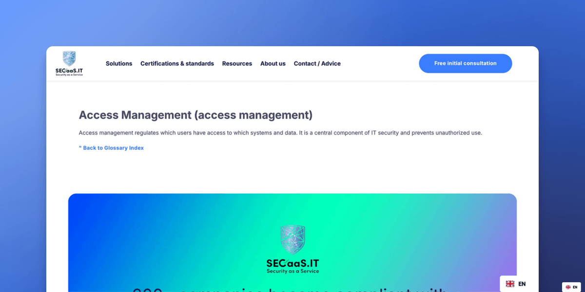 Glossary - Access Management (Zugriffsmanagement)