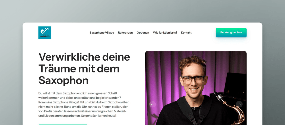 Saxophone Village - online mit Betreuung Saxophon lernen