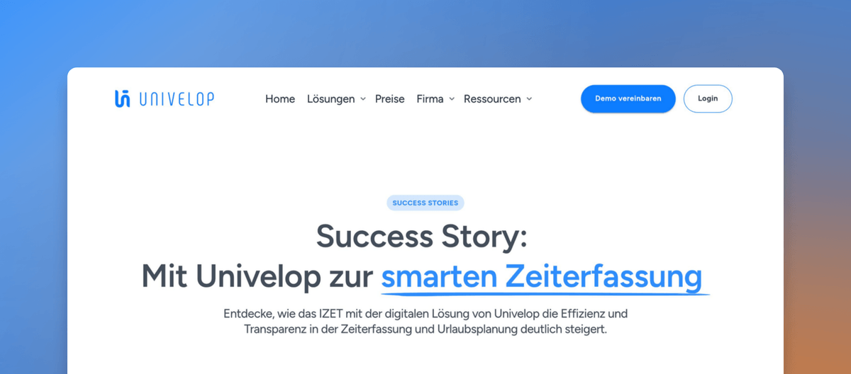 Success Story IZET – Univelop