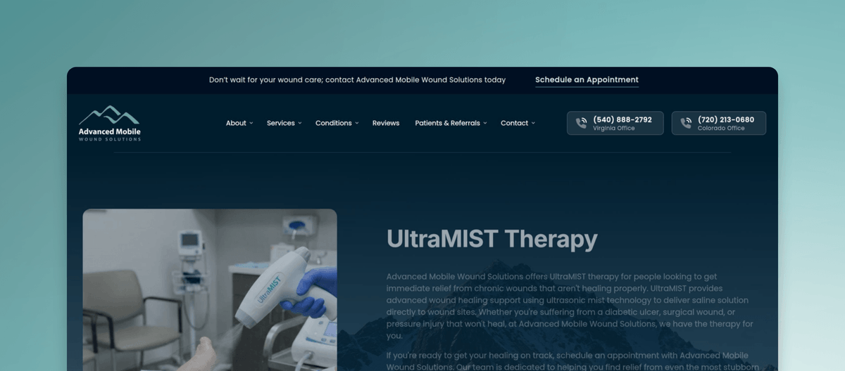 Ultramist Wound Care Therapy | Advanced Mobile Wound Care