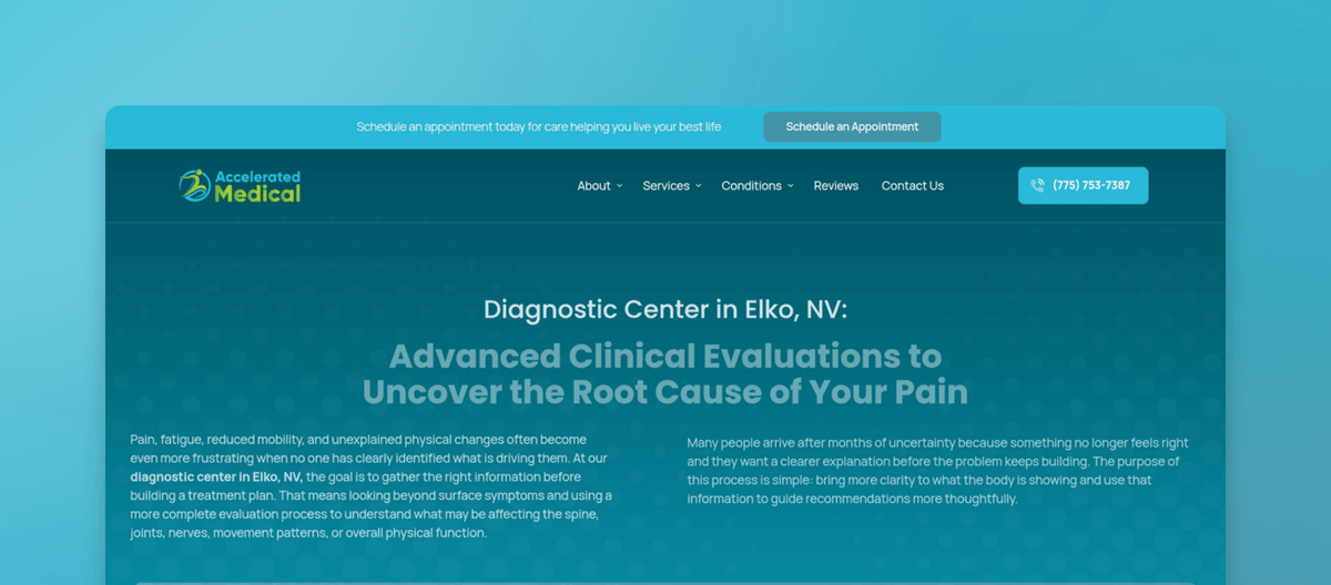 Diagnostic Center Elko NV Relief | Accelerated Medical