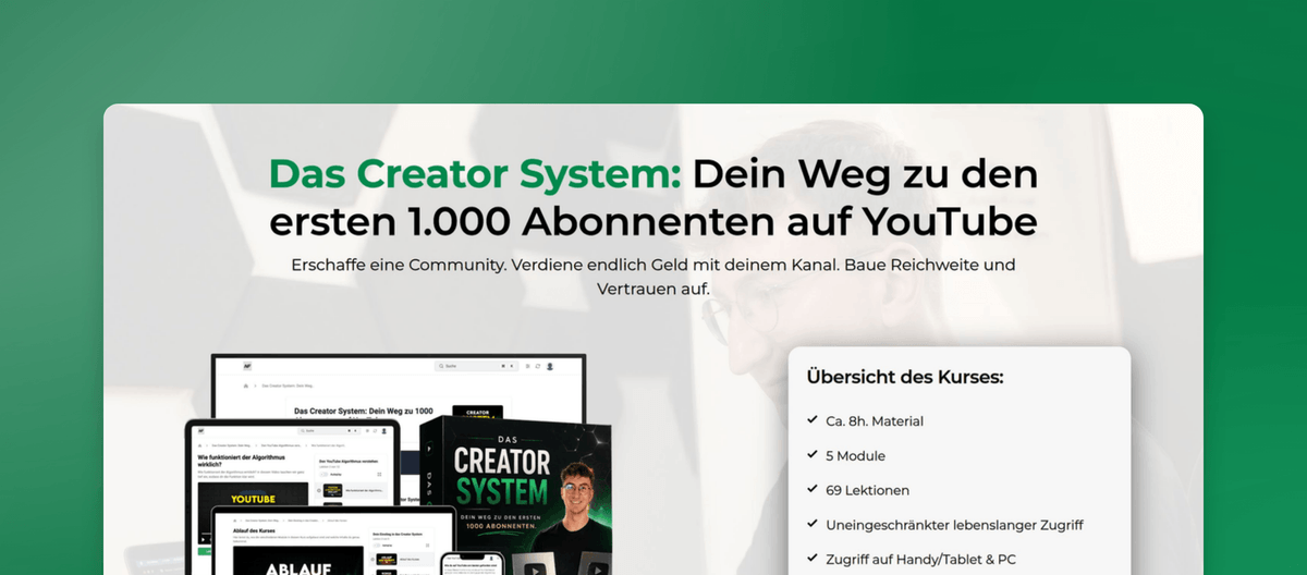 Das Creator System: YouTube-Erfolg & Wachstum lernen