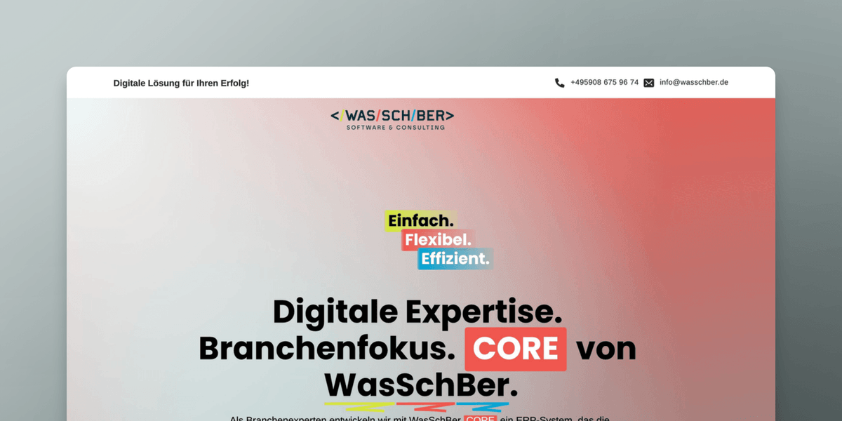 Software für Gebäudereiniger – WasSchBer CORE ERP flexibel