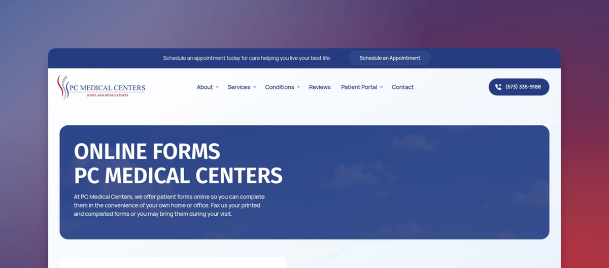 Online Patient Forms & Downloads | PC Medical Centers