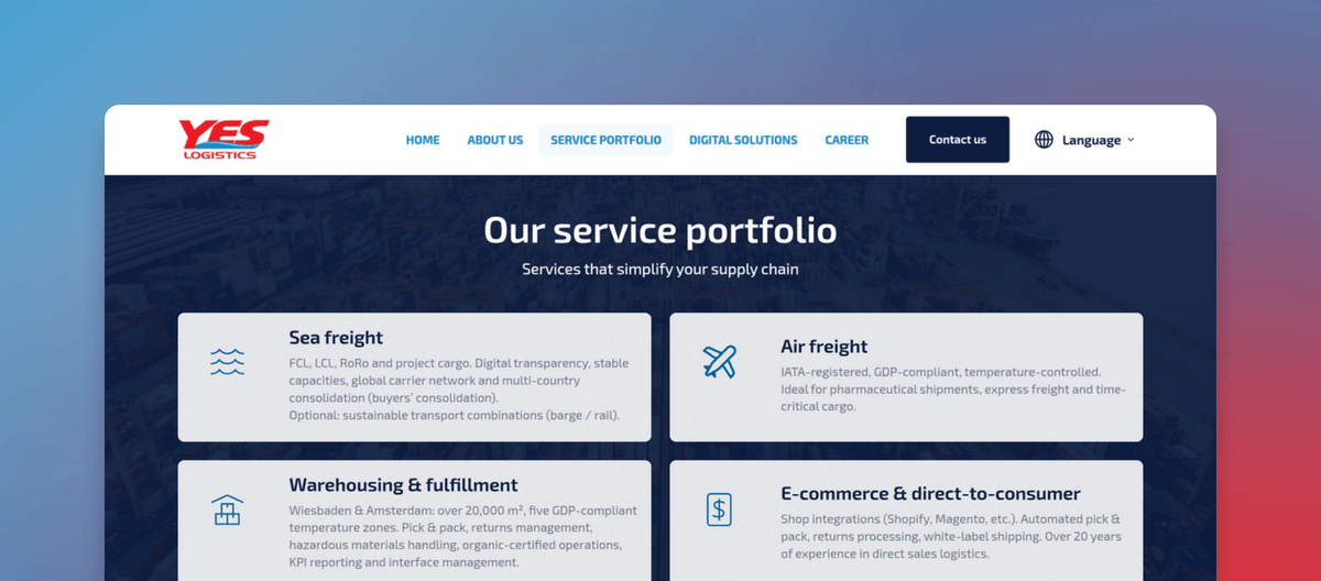 Our service portfolio